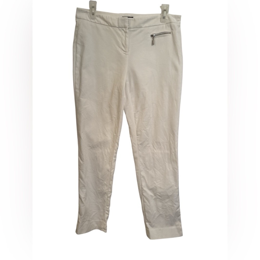 Vince Camuto Cropped Tapered Pants w/ Zipper Front Pocket, Women's 4 (White)